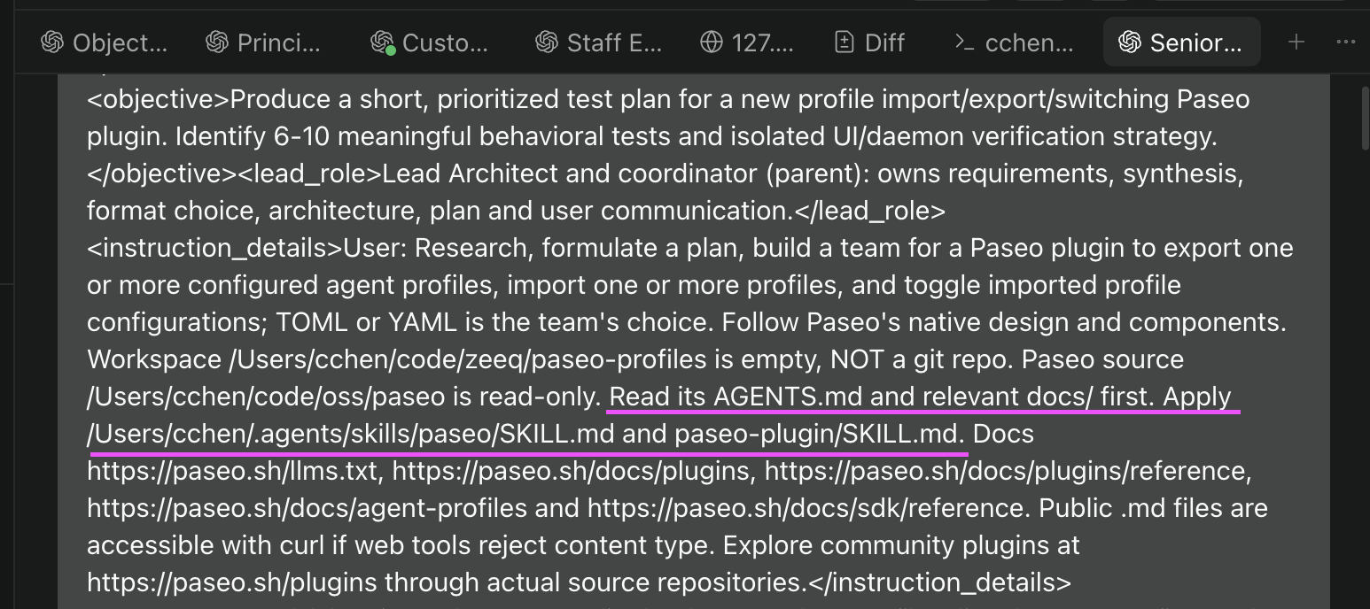 Agents prompt with clear directions