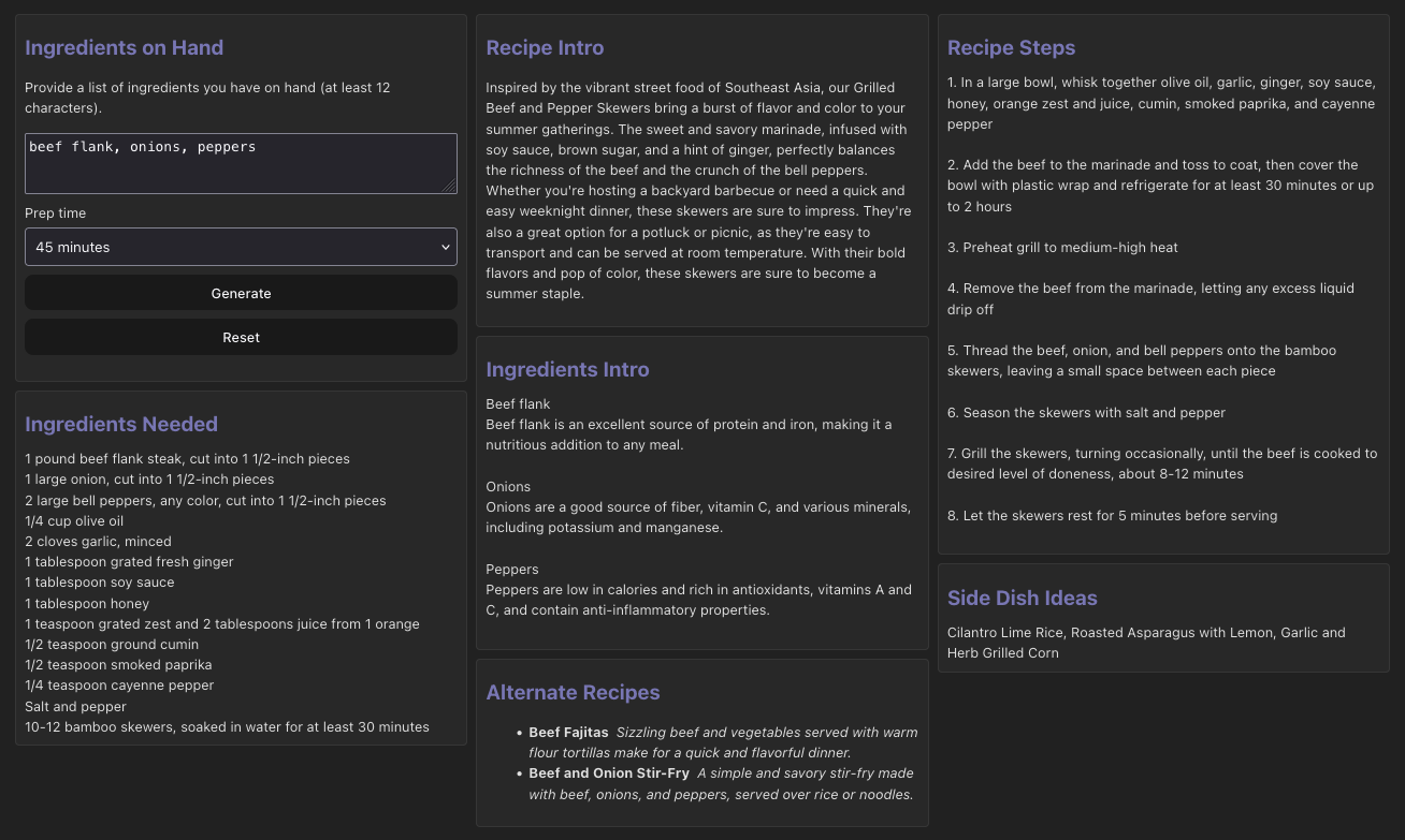 The layout of the sample app